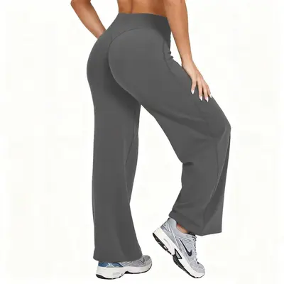Women's Wide-Leg Yoga Pants, Butt-Lifting High-Waist, High Stretch