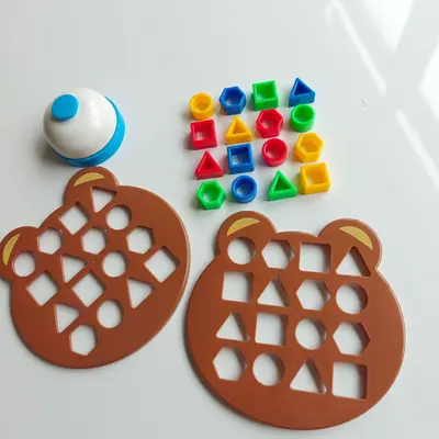 Mini Bären Paarungsspiel Kinderfrühförderung Lernspielzeug geometrische Formen Montessori-Bildung Denktraining Bausteine Kampfspiel - 5