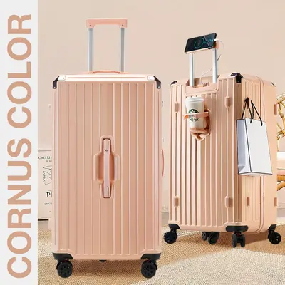 Aluminum Frame Large Suitcase, Combination Lock, Silent Universal Wheels - 12