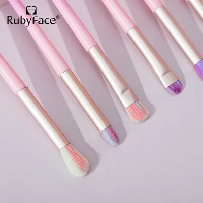 RUBYFACE nokta makyaj fırça seti 6 göz fırçası seti profesyonel göz farı fırçası makyaj makyaj aracı hediye kutusu
