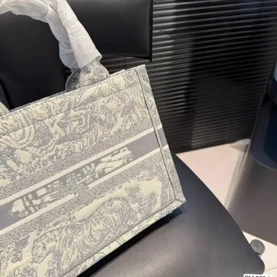 Women's Canvas Tote Bag, Tiger Embroidery, Large Capacity - 4