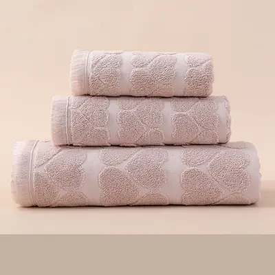 Baumwoll-Jacquard Handtuch- und Badetuchset - 8