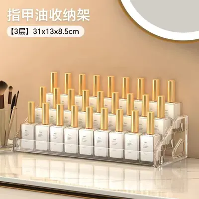 Nail art storage box multi-layer transparent nail polish display rack home daily use lipstick cosmetic nail polish glue storage shelf - 11
