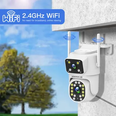 Dual-Objektiv 2,4 GHz Wireless-Kamera Heimsicherheit bidirektionales Mikrofon