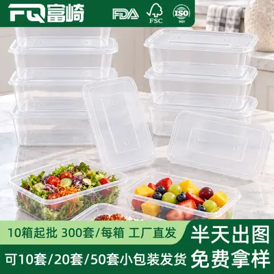 Disposable Rectangular Plastic Food Container with Lid