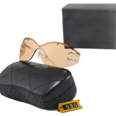 Oversized One-Piece Lens Rimless Retro Sunglasses, Anti-UV - 10
