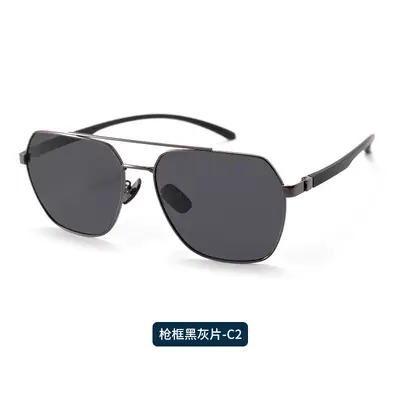 Metal Frame Polarized Men's Sunglasses, UV Protection Outdoor Shades - 7
