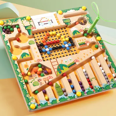 Children's Magnetic Stylus Maze Toy with Counting and Color Recognition - 9