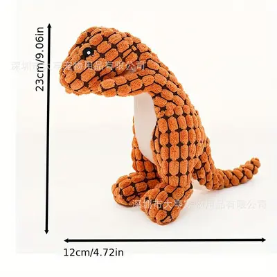 Peluş Dinozor Köpek Oyuncağı, Sesli, Isırmaya Dayanıklı