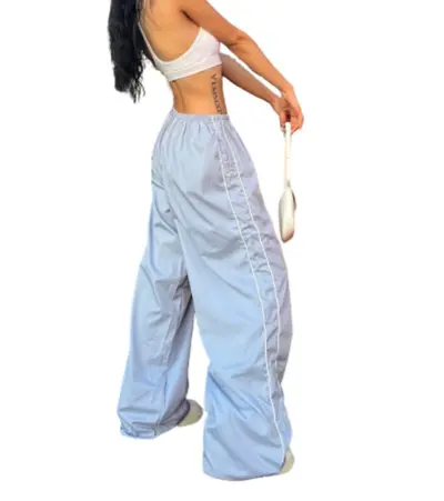 Long Casual Pants with Side Drawstrings, Elastic Waist, 2025 Summer - 11