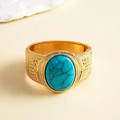 Striated gold bracelet, round, wrinkled design - 11