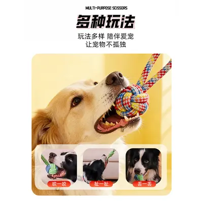 Dog Rope Knot Chew Toy, Durable, Teeth Cleaning, for Small and Large Dogs - 4