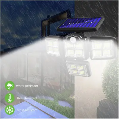 Solar Wall Lamp with Motion Sensor, Waterproof Outdoor Garden Light