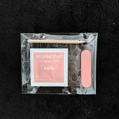 Portable Nail Tool Kit with Gel Glue, Mini File and Wooden Sticks