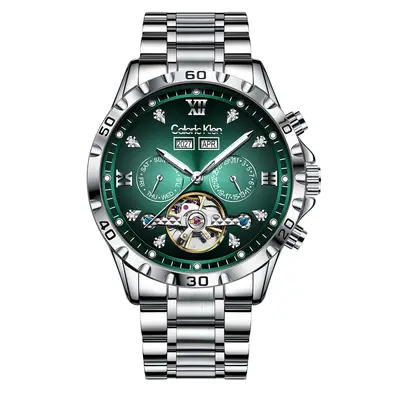 Erkek mekanik saati tourbillon, multifunksiyonel, su geçirmez