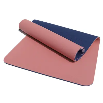 TPE Two-Tone Yoga Mat, Double-Sided Non-Slip, Odorless, With Position Lines - 11