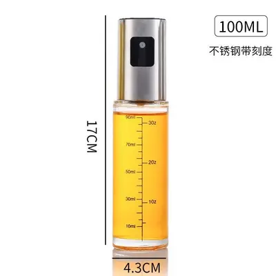 Grenzüberschreitender Großhandel Drucksprüh-Ölkanne 100ml Haushalt Speiseöl Sprühflasche Ölmengen-Kontrolle versiegelte Glasflasche - 11