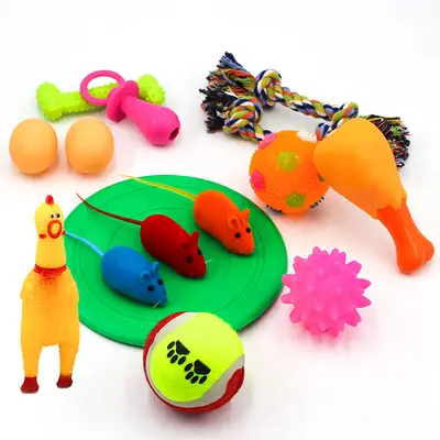 Dog Toy Set with Squeaky Ball, Durable Chew Toys - 2