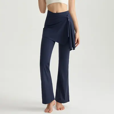 Antibacterial Detachable Two-Piece Yoga Pants, Women's Micro Flare - 10