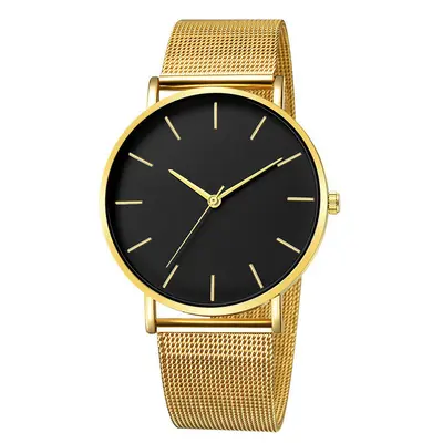 Men's quartz watch with mesh band, minimalist design - 10