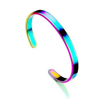In Europa und Amerika beliebtes offenes Titanstahlarmband, glänzendes C-förmiges Armband aus nichtrostendem Stahl, verblasst nicht, Handschmuck, Großhandelsschmuck, kann graviert werden - 11