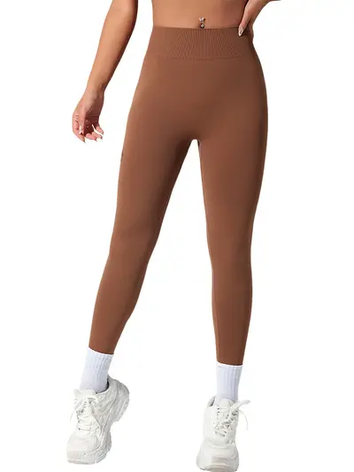 Women's Lycra Yoga Pants, High Stretch, High Waist, Tummy Control Long Leggings - 6