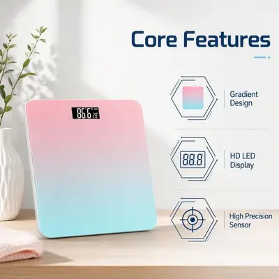 Human Body Scale Weight Scale Optional Rechargeable Health Scale LED Hidden Display Smart Home Colorful Mini Electronic Scale Factory