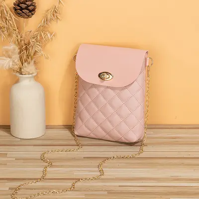 Women's Printed Single Shoulder Bag, Lock Buckle, Plaid Pattern - 11