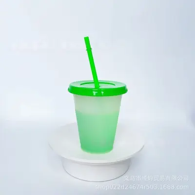 475ml tek katmanlı soğukta renk değiştiren bardak Gıda sınıfı PP spor su bardağı Seyyar satış soğuk içecek bardağı Stokta logo baskısı yapılabilir - 13