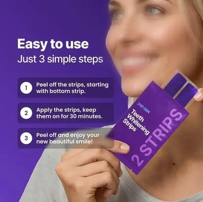 现货Purple Teeth Whitening Strips 牙贴 清新呵护清洁牙齿污垢
