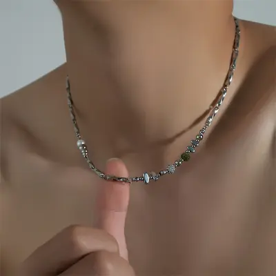 Titanstahl Möbius Ring Anhänger Halskette, Herren Hip-Hop Stil - 7