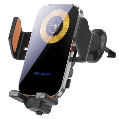 X15 üretici cep telefonu tutucu araç cep telefonu şarj cihazı otomatik kablosuz şarj cihazı 15W akıllı araç şarj cihazı - 6