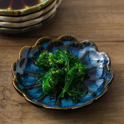 Japanese-Style Glazed Ceramic Dipping Dish