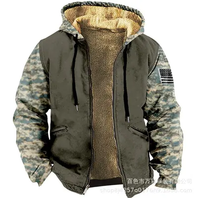 Men's and Women's Fleece-Lined Thickened Winter Cotton-Padded Jacket