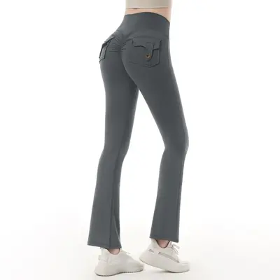 Women's Peach Hip Lift Yoga Pants with Pockets, Breathable - 11