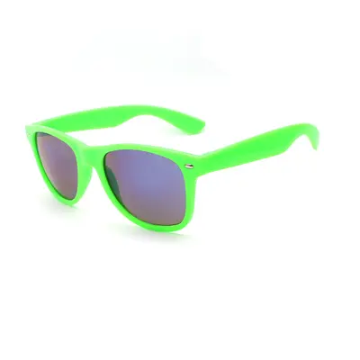 Monochrome Stud Sunglasses with Printed Logo, Blue Mirror Lens - 9