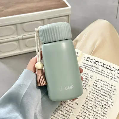 Kore Tarzı Mini Termos Bardak Kızlar İçin Taşınabilir 350 ml - 9