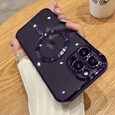 iPhone 18 Pro Max Elektrokaplama CD Desenli Kılıf, MagSafe Uyumlu - 11