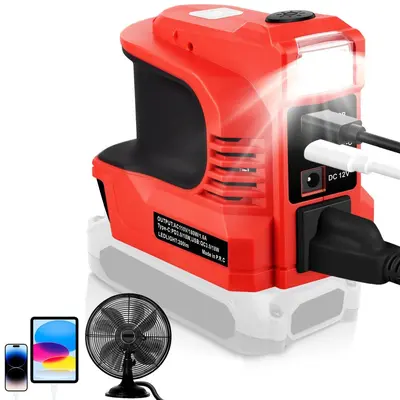 Milwaukee, Makita ve DeWalt uyumlu araç invertörü, DC ve USB Type-C - 9