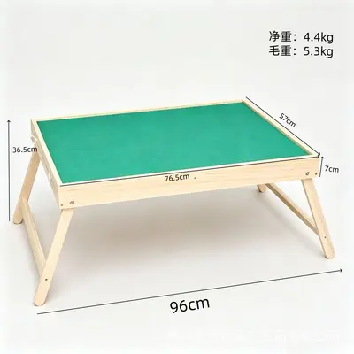 Solid Wood Frame Puzzle Storage Table with Drawers and Compartments - 7