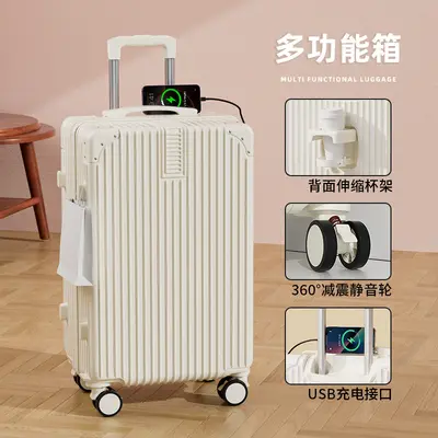 Travel Suitcase with Brake Wheels and Combination Lock, Large Capacity Retro - 6