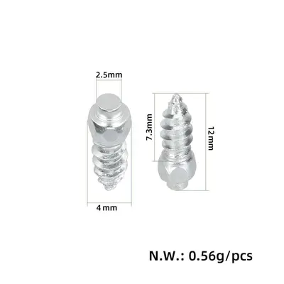 M4x12 Anti-Slip Snow Tire Wheel Hub Nut and Tire Stud Screw, M4x9 Anti-Slip Screw