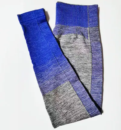 Seamless Gradient Yoga Pants, High Waist, Multicolor, Tight Fit - 10