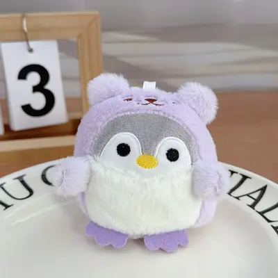 Karikatür Sevimli Çapraz giyinme Penguen Bebek Douyin Aynı Stil Giydirme Küçük Penguen doldurulmuş Oyuncak Kolye Bebek 8 CM - 7