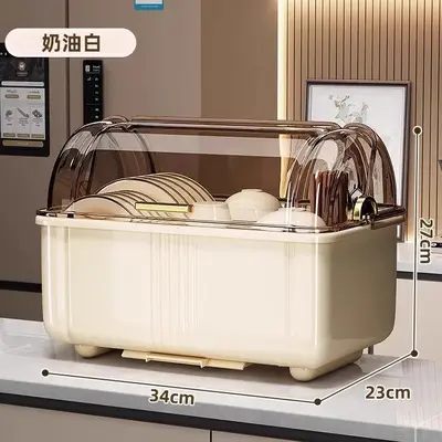 碗筷收纳盒碗柜家用厨房带盖沥水置物架放餐具碗碟沥水盘子收纳架 - 6