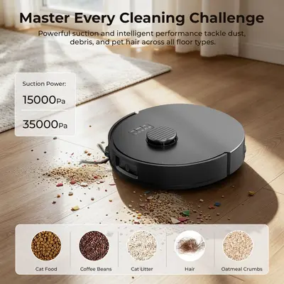 Kuaguo RC870 Robot Süpürgesi Akıllı Ev 35000pa Güçlü Emme Otomatik Temizleme Kurutma Emiş ve Siliş Kombinasyonu