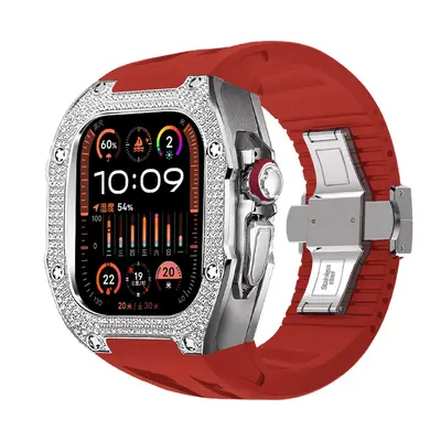 Titanium Alloy Rhinestone Protective Case for Apple Watch Ultra 49MM - 10