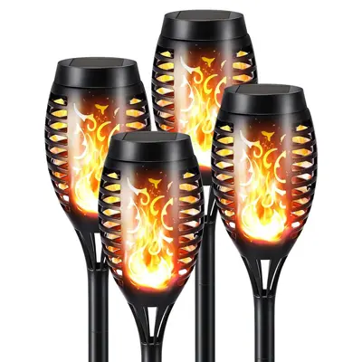 Waterproof 12 LED Solar-Powered Flame Garden Lamp - 12
