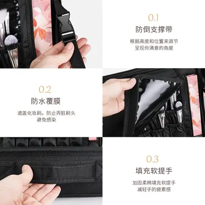 Large Capacity Multi-Layer Makeup Bag, Portable Cosmetics Organiser - 3