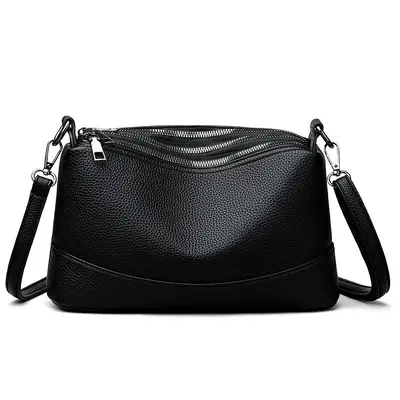 2026 Women's Large Soft Leather Handbag, Solid Color - 6